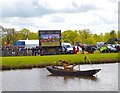 ST8083 : Badminton Horse Trials 2015: boat and big screen at the Lake by Jonathan Hutchins