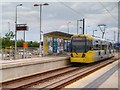 SJ9299 : Tram at Ashton West Metrolink Stop by David Dixon