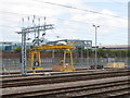 TQ2282 : Overhead crane in Old Oak Common Sidings by David Hawgood