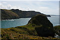 SM8838 : Dinas Mawr promontory and fort, with Pwll Deri beyond by Christopher Hilton