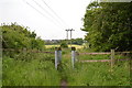 SJ8047 : Metal squeeze stile on footpath between Silverdale and Scot Hay by Jonathan Hutchins