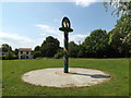 TM1383 : Burston Village sign on Church Green by Geographer