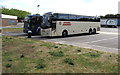 ST8979 : Cymru Coaches in  Leigh Delamere by Jaggery