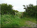 NZ9209 : Gate at start of bridleway off Hawsker Lane, Stainsacre by Humphrey Bolton