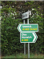 TM1170 : Roadsigns on the A140 Ipswich Road by Geographer