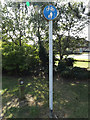 TL0652 : Cycle sign in Mowsbury Park by Geographer