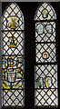 SK9341 : Medieval stained glass, St Nicholas' church, Barkston by Julian P Guffogg