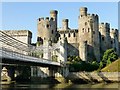 SH7877 : Conwy Castle And Conwy Suspension Bridge by Rude Health 