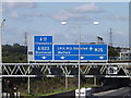 TQ5791 : Roadsigns on the M25 London Orbital Motorway by Geographer