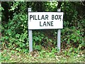 TQ5755 : Vintage street nameplate, Pillar Box Lane, Seal Chart by Chris Whippet