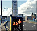 J3474 : "PUFFIN" crossing, Queen Elizabeth Bridge, Belfast - October 2015(1) by Albert Bridge