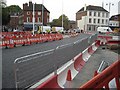 SO8554 : Roadworks on Cathedral Roundabout by Philip Halling