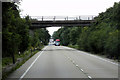 TF9313 : Bridge over the A47 near to Wendling by David Dixon