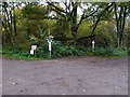 SK9072 : Old Wood bridleway junction by Steve  Fareham