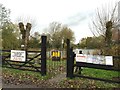 SJ7260 : Notices at fishing pools opposite Watch Lane Flash by Jonathan Hutchins