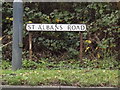 TL1312 : St.Albans Road sign by Geographer