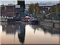 SJ7997 : Manchester Ship Canal, Moorings at Mode Wheel Locks by David Dixon