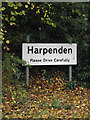 TL1312 : Harpenden Town sign on the A1081 St.Albans Road by Geographer