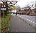 SJ8005 : Warning sign - road liable to flooding, Cosford by Jaggery