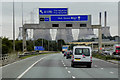 SE4423 : Overhead Sign Gantry, Eastbound M62 near Castleford by David Dixon