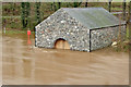 J3269 : Flooded boathouse, Shaw's Bridge, Belfast (December 2015) by Albert Bridge