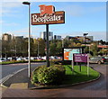 SJ7009 : Beefeater name sign, Euston Way, Telford by Jaggery