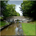 SJ6639 : Wems Bridge and Lock near Adderley, Shropshire by Roger  D Kidd