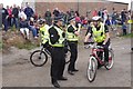 NT3975 : Police on bikes, Cockenzie Harbour by Richard Webb