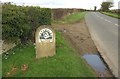 ST7658 : AONB marker, Broadfield Farm by Derek Harper