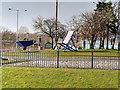 SD8010 : Giant Garden Furniture on Peel Way/Jubilee Way Roundabout by David Dixon