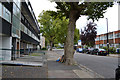 TQ3277 : Maisonettes opposite flat-roofed two-storey houses, Lomond Grove, Camberwell by Robin Stott