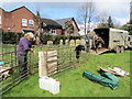 SP9211 : Erecting the Animal Pens at Tring's Spring Fayre by Chris Reynolds