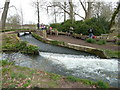 SU3227 : Overflow channel off the abbey stream, Mottisfont Abbey by Humphrey Bolton