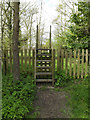 TM1857 : Stile on the footpath to Ipswich Way by Geographer