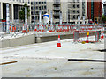 SJ8397 : St Peter's Square Tram Stop Under Construction (June 2016) by David Dixon