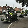 SP2865 : Three mowers in Coten End, Warwick by Robin Stott