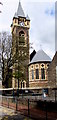 SS7597 : Tower and clock, St David's Church, Neath by Jaggery