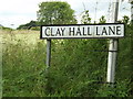 TM0280 : Clay Hall Lane sign by Geographer