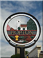 TL9978 : Hopton Village sign by Geographer