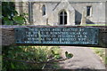 SE8467 : St Nicholas' Church: dedication on church gates by Bob Harvey