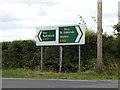 TL9874 : Roadsigns on the A143 Bury Road by Geographer