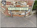 TL9874 : Church Lane sign by Geographer