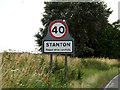 TL9773 : Stanton Village Name sign on the A143 Bury Road by Geographer