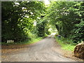 TM3072 : Footpath to the B1117 & entrance to Grove Farm by Geographer