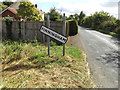 TM0470 : Finningham village name sign on the parish boundary by Geographer