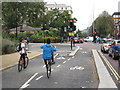 TQ2679 : Wheelies on cycle superhighway, Hyde Park by David Hawgood