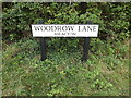 TM1691 : Woodrow Lane sign by Geographer