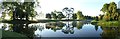 SO8744 : Panorama of the lake in Croome Park by Philip Halling