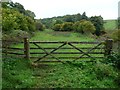 NY6718 : Waymarks on a gate near Bandley Bridge by Christine Johnstone