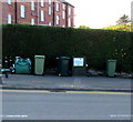 SH5800 : Shades of green in front of an Idris Villas hedge, Tywyn by Jaggery